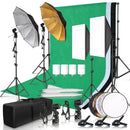 Photography lghting Kit With 2x2M Photo Background Muslin Backdrops Softbox Light Stand Portable Bag Soft BoxFor Photo Studio