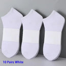 10 Pairs Women/Men Boat Socks Invisible Low Cut Silicone Non-slip Summer No-show Ankle Socks Solid Color Casual Breathable - BUY ABROAD NOW