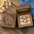 Wedding Ring Wooden Box Laser Engraving for wedding Ceremony Ring Bearer Ring Box Wedding band holder wedding supplies, mrs & mr