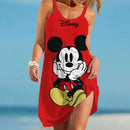 Women's Beach Dresses Disney-Mickey Minnie Dresses for Women 2025. Summer Fashion Sling Print Sexy Skinny Seaside Casual Oversize