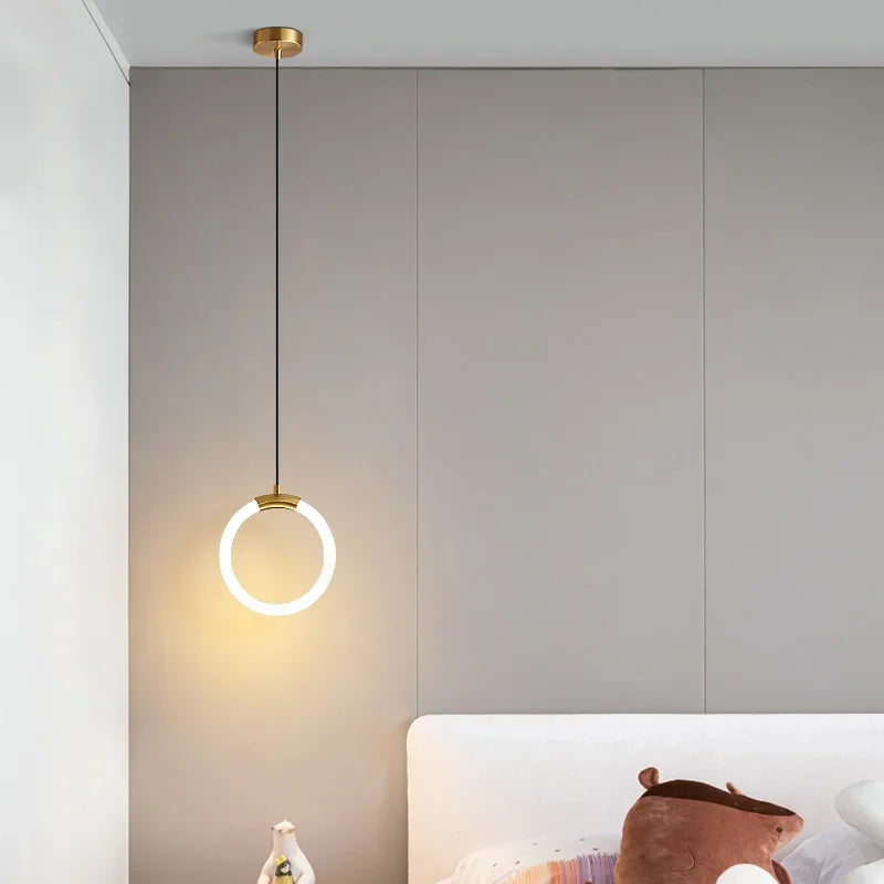 Pendant Lamp Bedroom Bedside Lamp Modern Minimalist Nordic Light Luxury Chandelier Restaurant TV Background Wall Chandelier