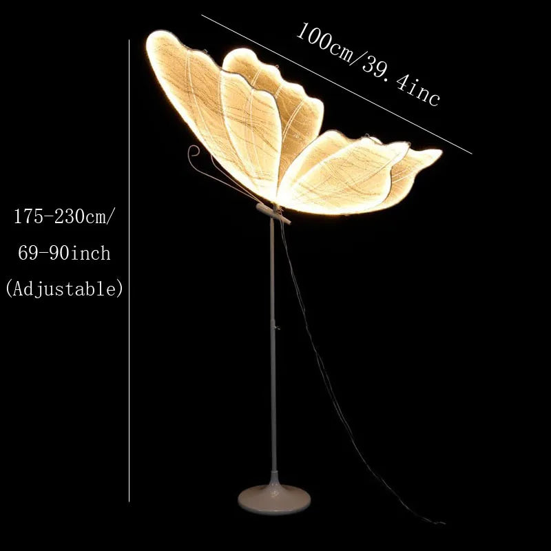 60/80/100cm Wedding Butterfly Floor lamp Creative Butterfly Ceiling Lamp Butterfly Hanging Decoration Prop for Wedding Christmas
