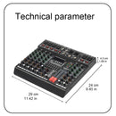 LOMEHO 6 Mono Channels Mixing Console 99 Digital Effects Bluetooth USB PC Sound Audio Mixer with 48V for Karaoke Church AM-GT6