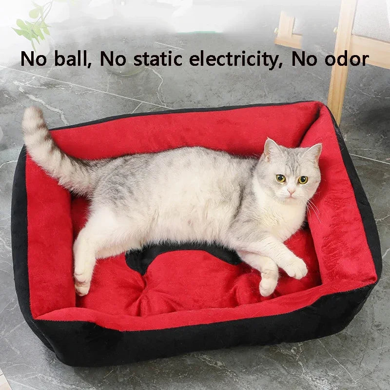 Dog Cat Bed for Large Dog Cushion Non-slip Sleeping Cat Bed Winter Warm Thickened Dog Bed Soft Cat Mat Pet House