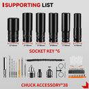 Electric Impact Wrench Hexs Socket Adapter Kit Drill Chuck Drive Adapter  Drill  Screwdrivers. - ONEVAN 44Pcs Set