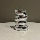 Small Sliver Disco Ball Vase Flower Planter Pot Table Decor Sculpture Table Centerpiece Home Decor Unique Housewarming Gift