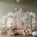 Set of 3 gold metal wedding arch backdrop stands