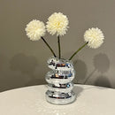 Small Sliver Disco Ball Vase Flower Planter Pot Table Decor Sculpture Table Centerpiece Home Decor Unique Housewarming Gift