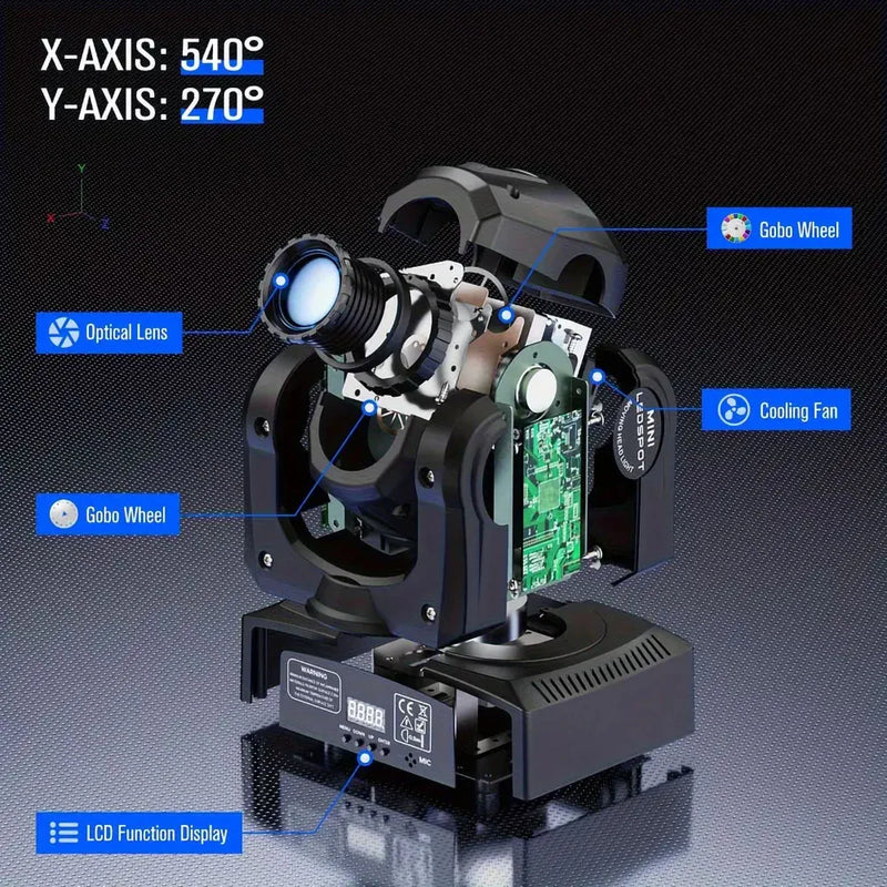 Baisun 80W Professional LED Stage Light DMX 512 Sound Control DJ Party Disco Light Wedding Party Birthday Ambient Light Christma