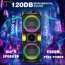 8202 Wireless Bluetooth Super big Speaker With Maximum Peak Power Of  120DB sound Outdoor Portable Party Soundbox  with Mic