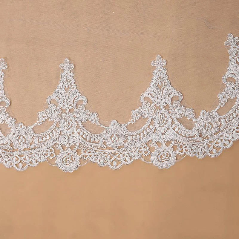 Voile Mariage 3M One Layer Lace Edge White Ivory Cathedral Wedding Veil Long Bridal Veil Cheap Wedding Accessories Veu de Noiva