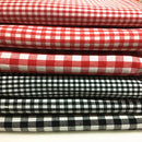 Cotton Plaid Fabric By The Meter for Sewing Shirts Clothing Dresses Tablecloth Coats Black White Red Soft Breathable Comfortable