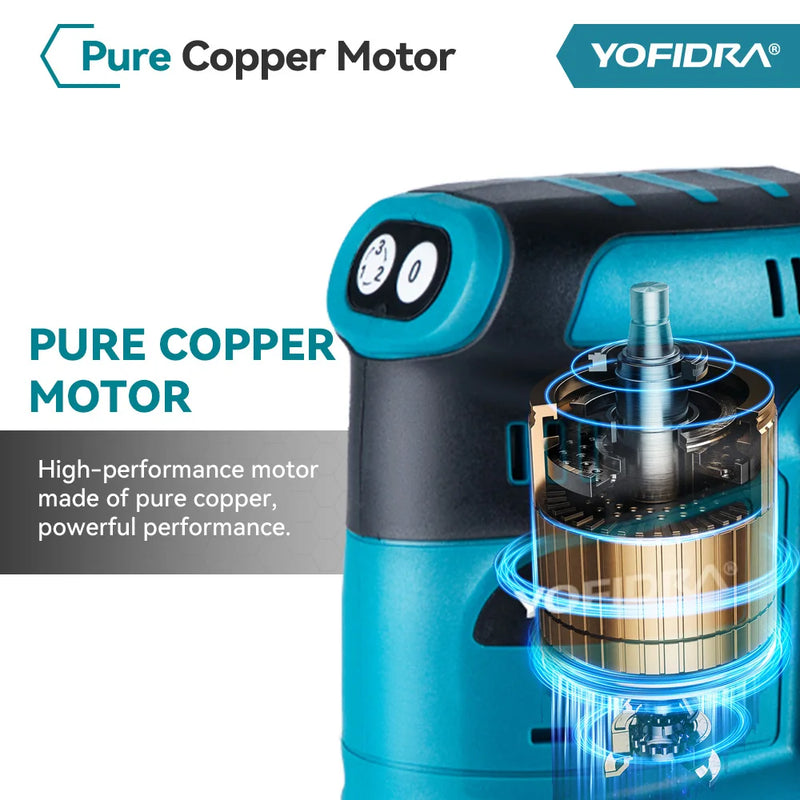 Electric Orbital Sander 125MM Cordless Grinding Sanding. Polishing Machine Woodworking Power Tool For Makita 18V Battery. - YOFIDRA