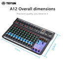 TEYUN A12 Channel Audio Mixer Professional Portable Mixer Sound Table Board Digital MP3 Computer Input 48v Power Number A6 A8