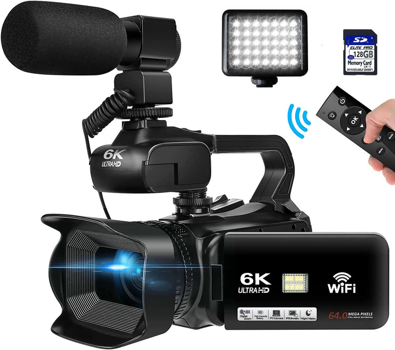 Professional Camcorder WIFI Digital Video Camera For Youtube Streaming Vlog Recorder 18X Webcam Stabilizer Camera 6K