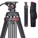 Miliboo Tripod for Camera, 75.98” Video Tripod Stand 360° Pan&-75°/+90° Tilt Head Quick Release Mid-Level Spreader MTT602II-AL