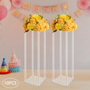 Acrylic Wedding Vase Set, Tall Flower Stands, Clear Column
