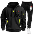 Two sets of 2026 new fashionable men's sportswear, a zippered hooded sweatshirt and sweatpants, for casual fitness and jogging