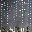 4/8/12/16M Iridescent Snowflake Garlands Paper Snowflakes Hanging Frozen Birthday Party Supplies Wedding Winter Wonderland Decor