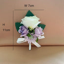 Wedding Bouquet Bride Accessories Bridesmaid Silk Flowers Artificial Roses White Purple Groom Buttonhole Table Centrepiece Decor