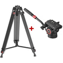 Professional Video Tripod Stand 74'' Metal Heavy Duty Panorama Head 3Section Load 22lb/10kg for DSLR Camera Camcorder. - EVUMO DF6