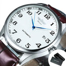 Winner Classic Business Watch for Men Retro Calendar Blue Hands Automatic Mechanical Watches Top Brand Luxury Steel Leather Belt