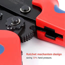 Non Insulated Lug and Socket Crimping Pliers Durable Professional Full Cycle Ratchet Crimping Pliers AWG20-13 0.5-2.5mm ². - SN-48B