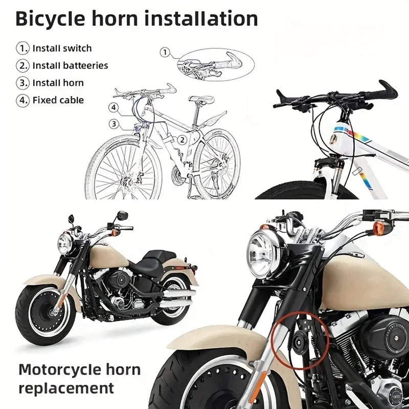 Motorcycle Electric Horn Kit Universal Waterproof Round Loud Horn Speakers 12V Horn 1.5A 105db Signal for Motorcycle Accessories